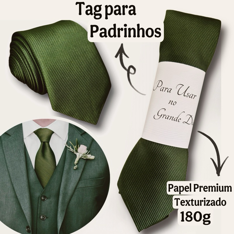 Kit 5 a 20 Gravatas Verde Oliva para Padrinhos Casamento Slim em Oferta na Shopee