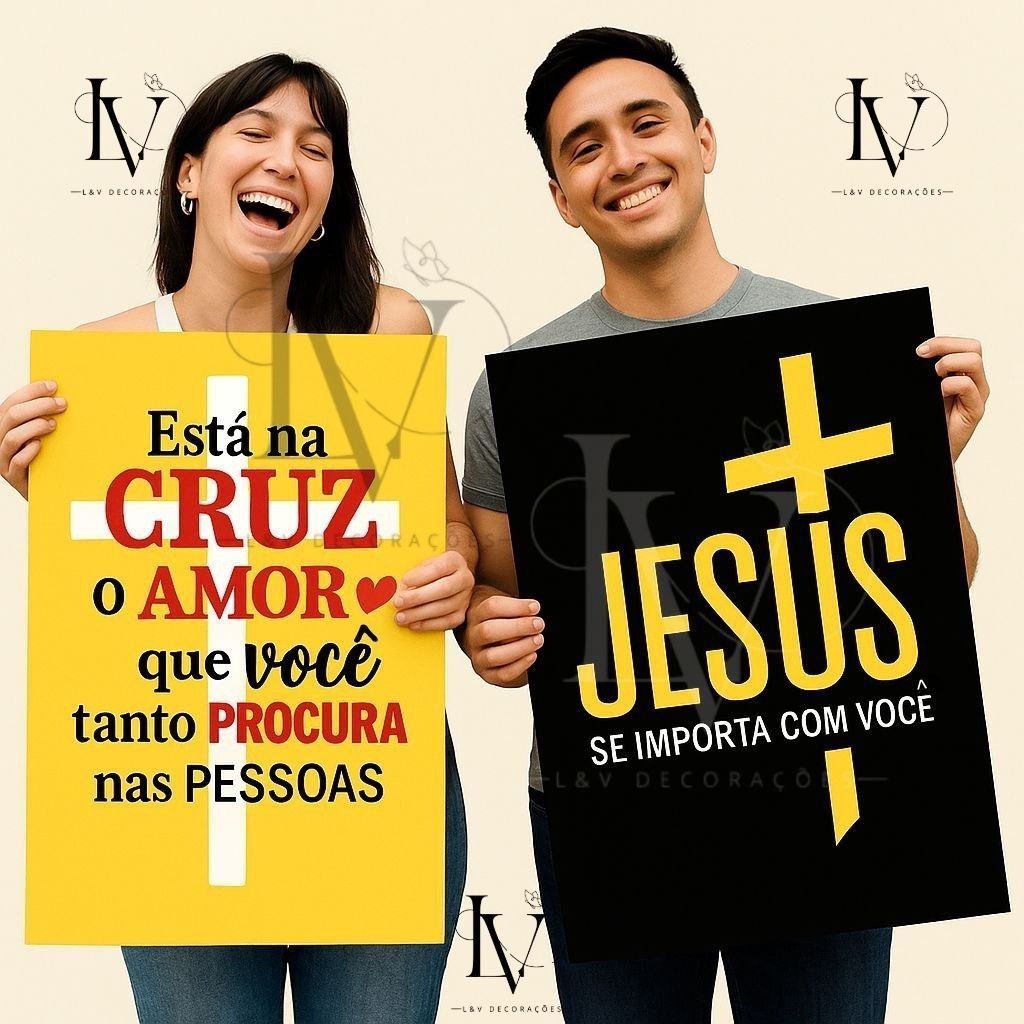 Kit 2 Placas Decorativas | “O amor que você tanto procura nas pessoas” e “Jesus se importa com você” em Oferta na Shopee