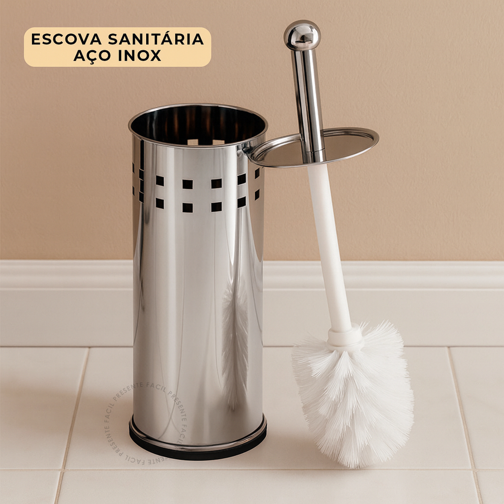 Escova Sanitária Inox 1 2 Ou 3 Unidades Aço Suporte Vaso Limpeza Banheiro em Oferta na Shopee