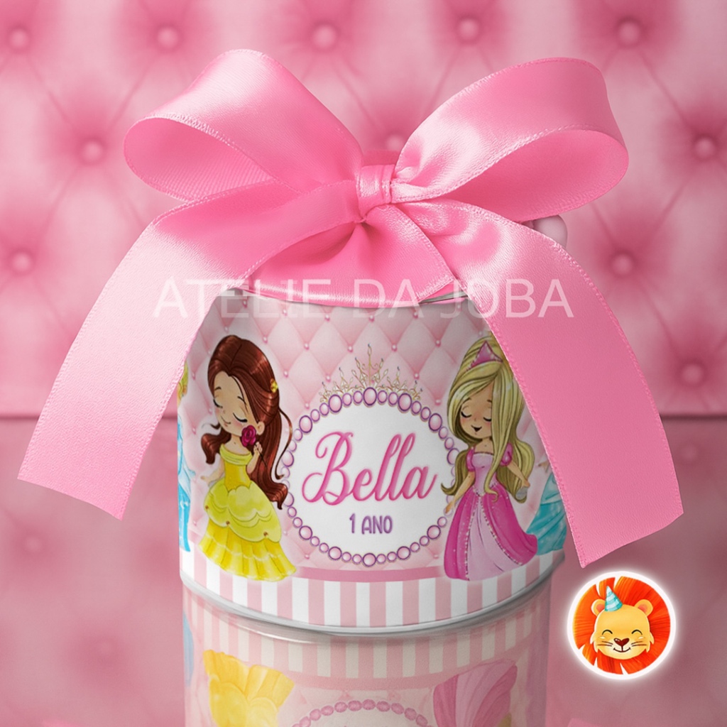 KIT Mini Tubolata Personalizada Princesas Cute Lembrancinha Menina 5x6 cm - Vários Temas