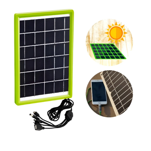 Painel Solar Portátil Carregador Usb Celular Tablet 6w 6v Preto