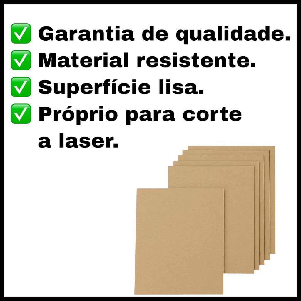 Placa Mdf Cru 40x40 Chapas 2,5mm para Artesanato Quadros Decorativos