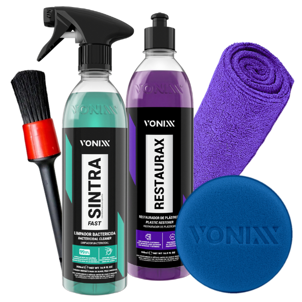 Sintra Fast antibactericida Limpador Aplicador Plástico Interno + Restaurax Vonixx em Oferta na Shopee