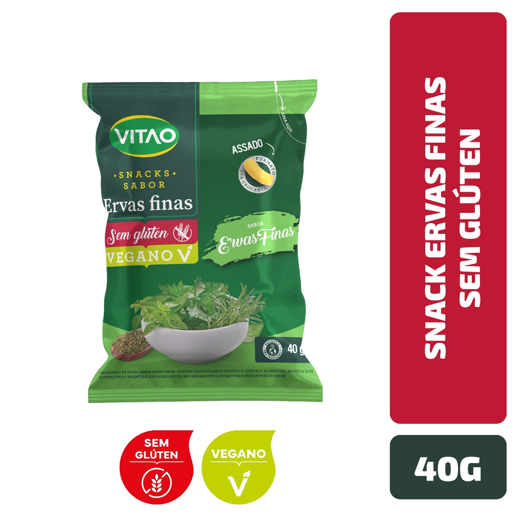 Snack Ervas Finas Sem Glúten Vitao 40 g