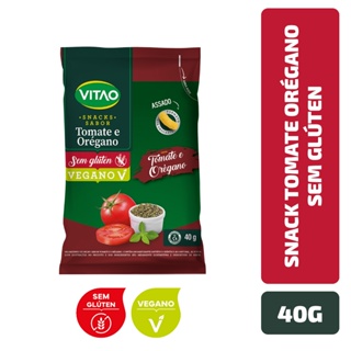 Snack Tomate e Orégano Sem Glúten Vitao 40 g em Oferta na Shopee