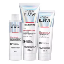 Kit Elseve Bond Repair - Pré Shampoo 200ml + Shampoo 200ml + Condicionador 200ml