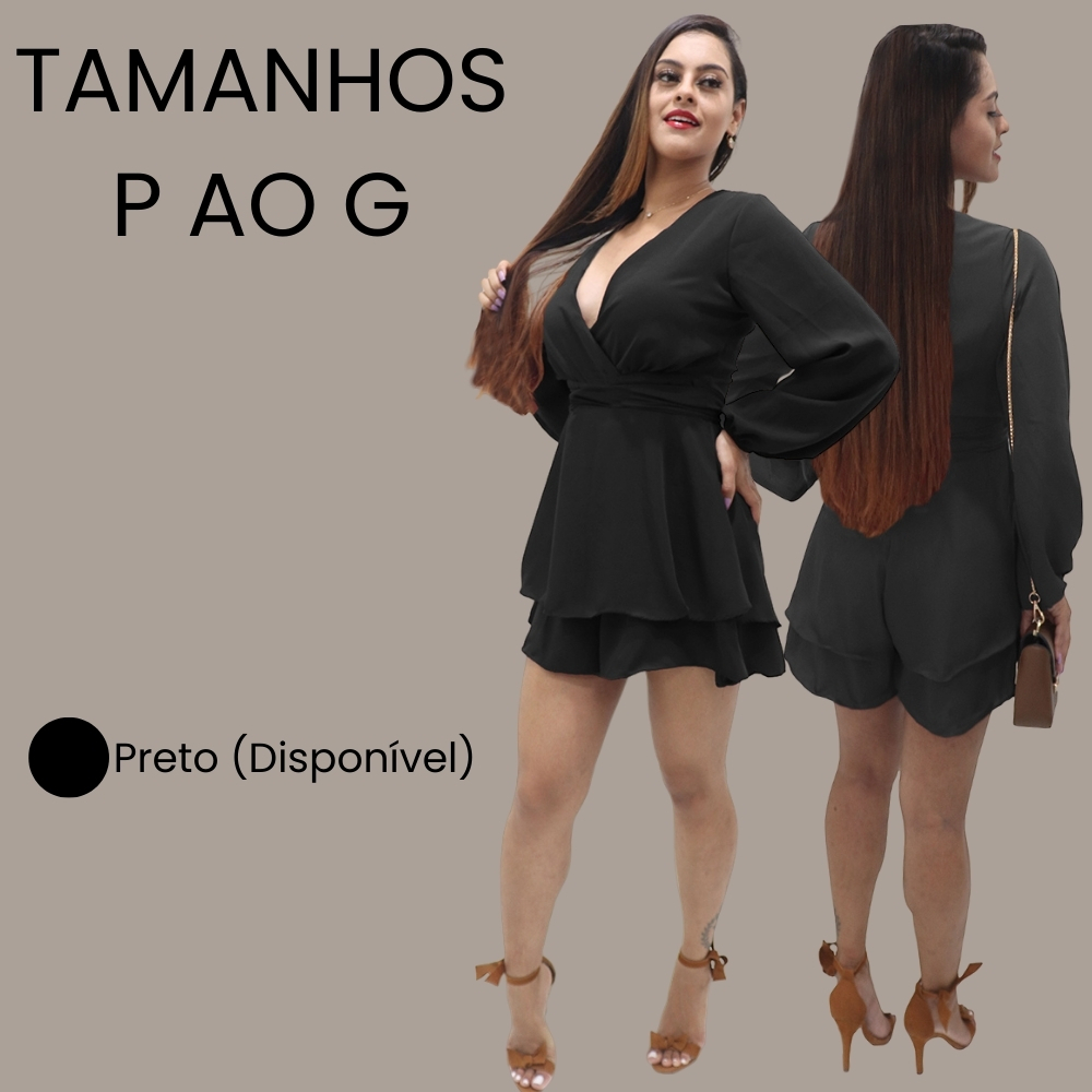 Macacão Curto Alfaiataria Premium Barato Liquidação