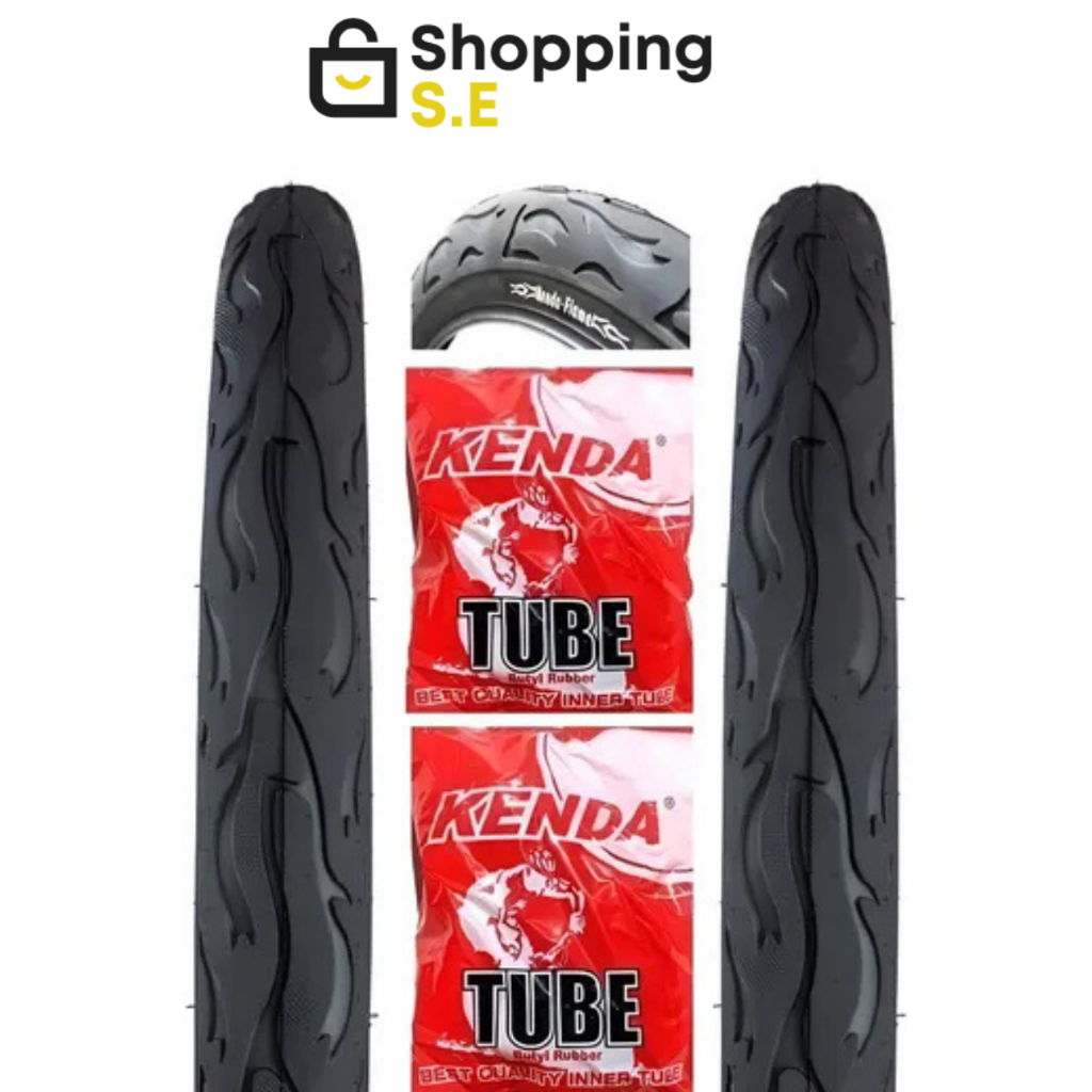 Par Pneu Kenda Flame Aro 26 x 2.125 Com 2 Câmaras Ar Kenda