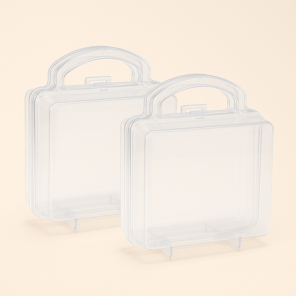 Kit 20 Maletinha acrilica plástico transparente cristal lembrancinha e brinde para festa