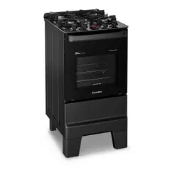 Fogão Esmaltec Ideal Master Glass 4 Bocas T4vfp 4127 Acendimento Automático Preto Bivolt