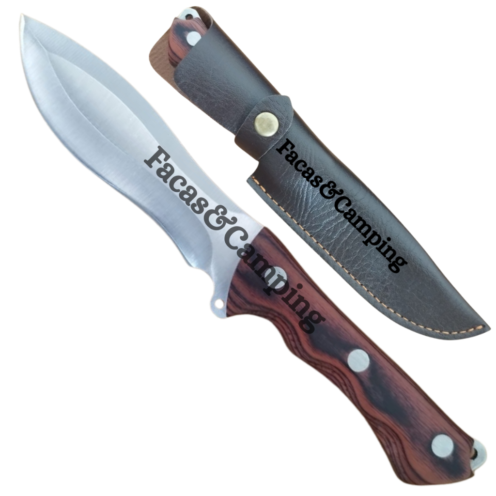 Faca Campeira Country Premium Lida Caça Pesca Fulltang Inox com Bainha em Oferta na Shopee