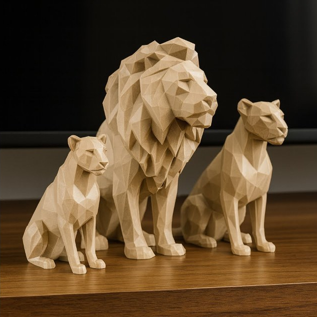 Kit Escultura Leão Família Decorativo  Luxo -  Moderno para Sala Escritório Quarto Presente Exclusivo Sofisticado em Oferta na Shopee