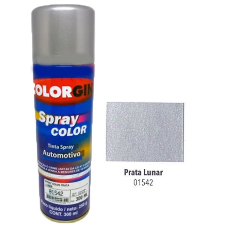 TINTA SPRAY AUTOMOTIVA PRATA LUNAR COLORGIN 300ML em Oferta na Shopee