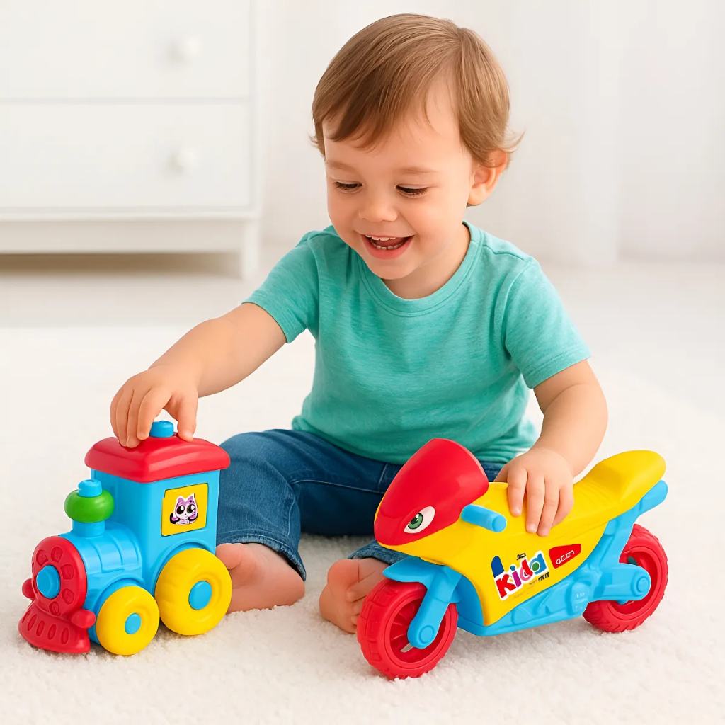 Motinha Trenzinho Caminhãozinho Menino Infantil Desmontável Kit Coleção Kids - Lua De Cristal