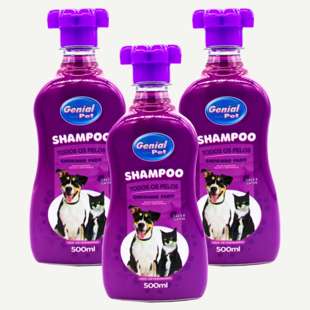 Shampoo Paris Todos os Pelos Para Cachorro E Gato Pet Shop - 500ml -Linha Pet- shampoo Pet shop-