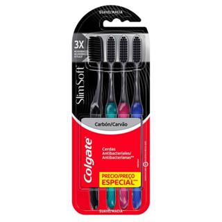 Escova Dental Colgate Slim Soft Black 4 Unidades em Oferta na Shopee
