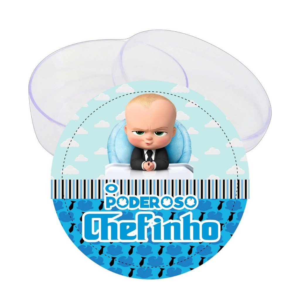 Adesivo + Latinha Poderoso Chefinho 5cm - Acrílico Decoração Festa Aniversário Lembrancinha