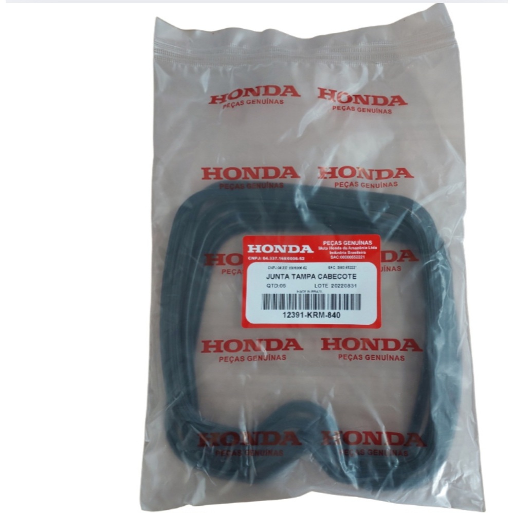 GUARNIÇÃO TAMPA DE VÁLVULA JUNTA BORRACHA TITAN150 ORIGINAL HONDA - (KIT COM 5 UNIDADES)