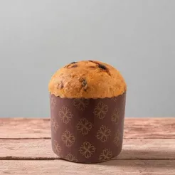 Forma Panetone 250g Marrom Decorada com Trevos - 10 unidades - Ecopack