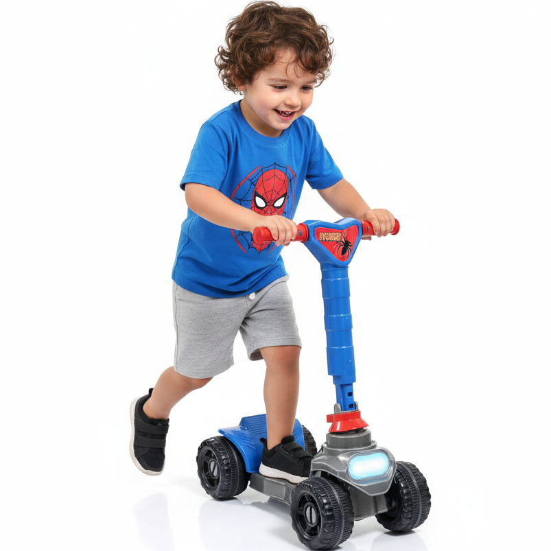 Patinete Menino 4 rodas Spider Aranha 🕷️ - 2 a 5 anos - 4  Alturas - Dobrável - Inmetro - QUEEN SHOP em Oferta na Shopee
