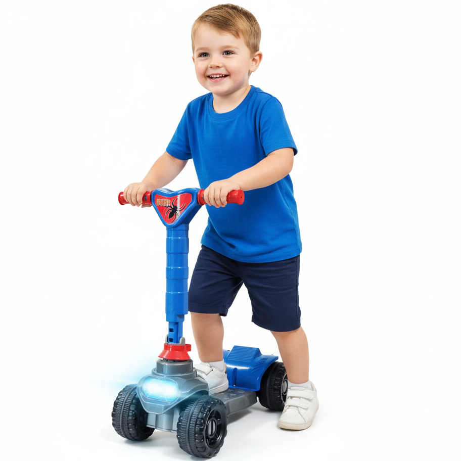 Patinete Menino 4 rodas Spider Aranha 🕷️ - 2 a 5 anos - 4  Alturas - Dobrável - Inmetro - QUEEN SHOP em Oferta na Shopee