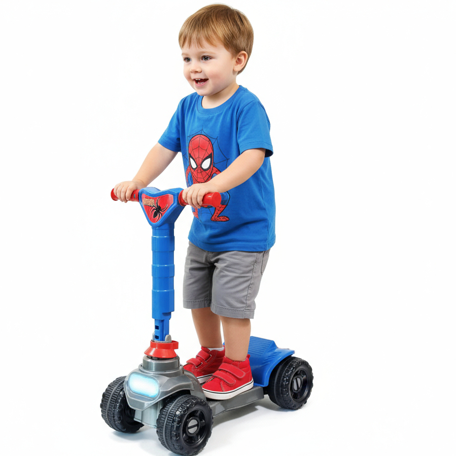 Patinete 🛴 Menino 4 rodas Spider  🕸️ 🕷️- 2 a 5 anos - 4 Regulagens Altura - Dobrável - Inmetro - QUEEN SHOP em Oferta na Shopee
