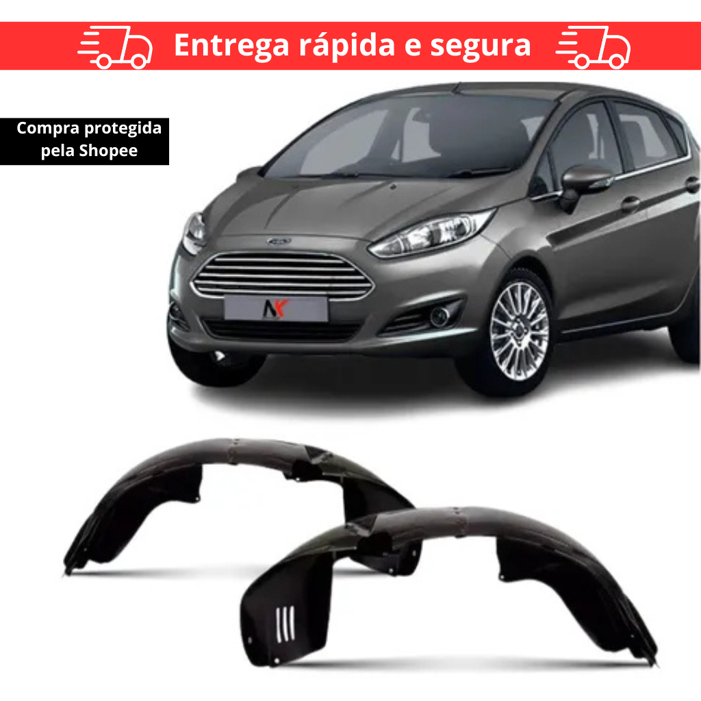 Par/Un Parabarro Dianteiro New Fiesta Hatch 2013 a 2019 ASA URUBU MORCEGAO FORRO RODA BATE PEDRA em Oferta na Shopee