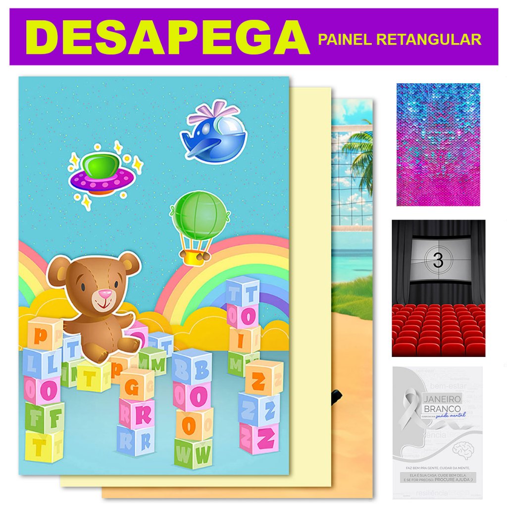Painel Festa Retangular Vários Modelos Tecido Sublimado 1,5x2,2m Desapega em Oferta na Shopee