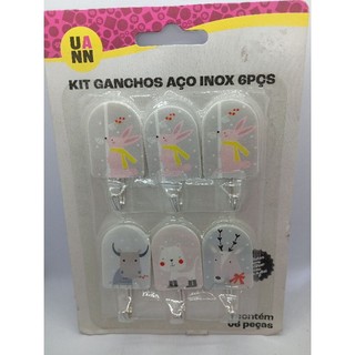 Gancho Adesivo Animais Ultra Firme – Suporta 5kg – Kit c/ 6 unid