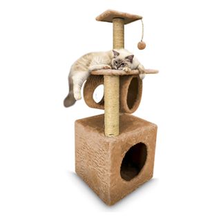 Arranhador Para Gatos 3 Andares Com Casinha Poste Túnel Toca Brinquedo Antiestresse em Oferta na Shopee