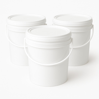 Kit 03 Baldes Plástico 5L Atóxico com Tampa Hermética e Alça para Armazenamento Alimentos Bebidas em Oferta na Shopee