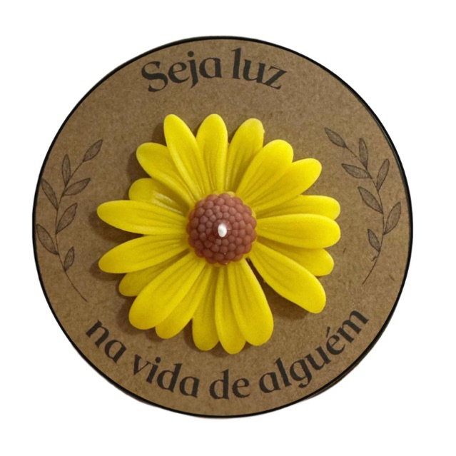 Kit Girassol Vela Aromática cartão personalizado | lembrancinha maternidade, casamento, batizado, aniversário