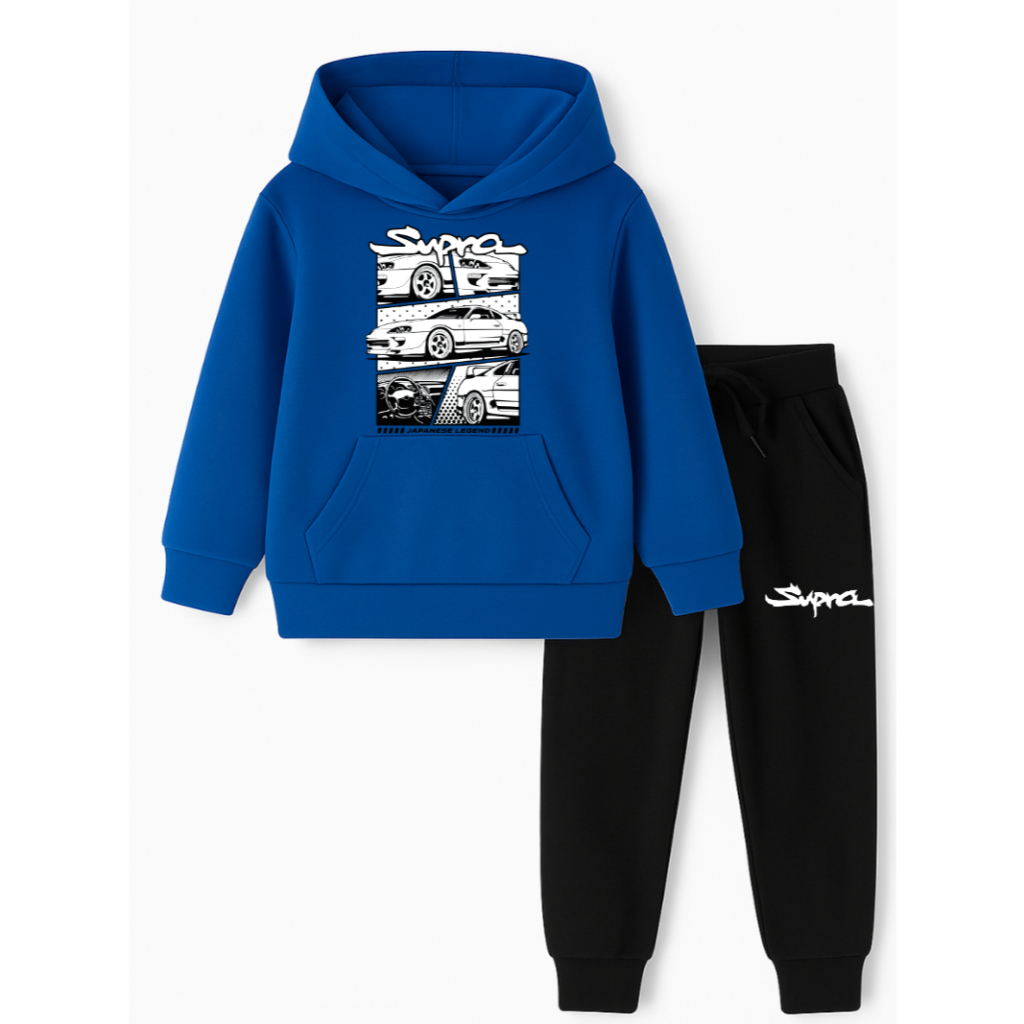 Conjunto Supra Infantil Carros Gearhead Moletom Blusa Calça Algodão Casual Roupa Menino Menina