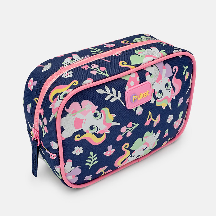Necessaire Feminina Média Maquiagem Organizador Estampa Unicórnio Encantado Puket