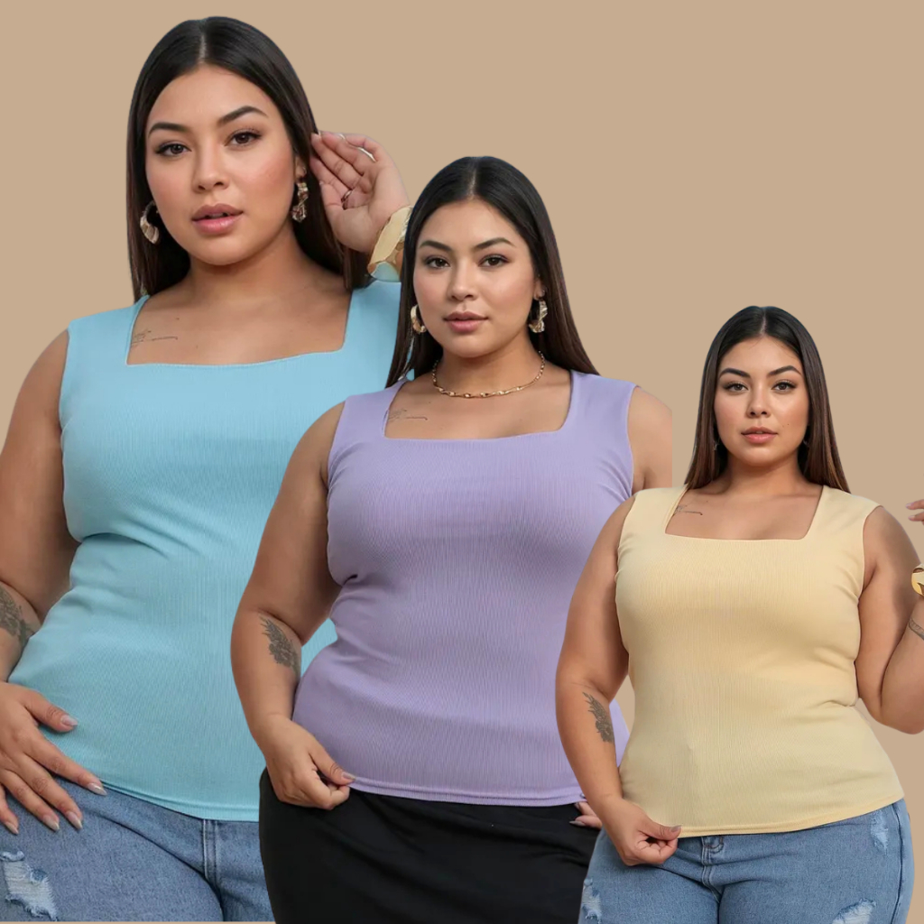 Regata Feminina Plus Size Confortavel para o dia a dia Verão Básica Elegante Versátil em Oferta na Shopee