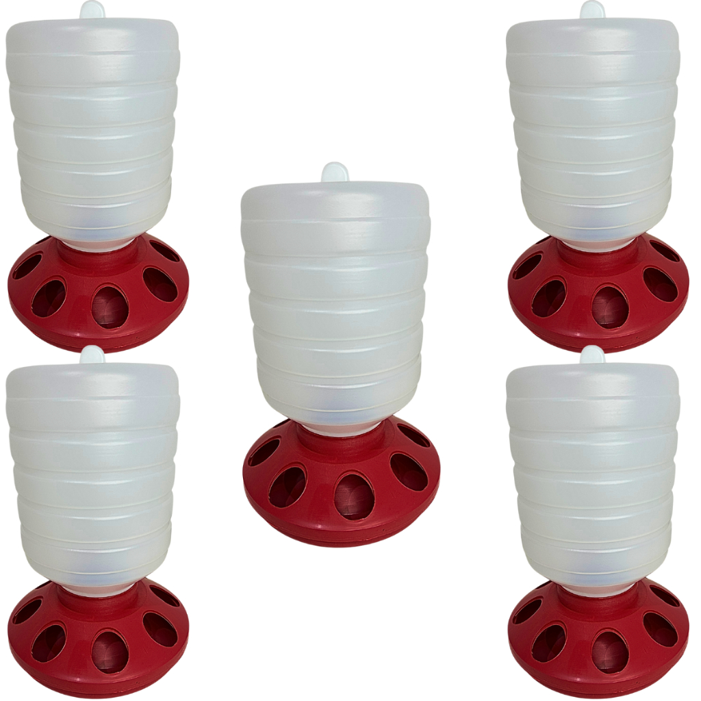 Kit 5 Comedouro Aves Automático Granja Galinheiro Para Pintinhos Codornas 1,5Kg