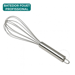 Batedor Fouet Inox Profissional Cabo Reforçado Ovos Bolos Chantilly 29CM em Oferta na Shopee