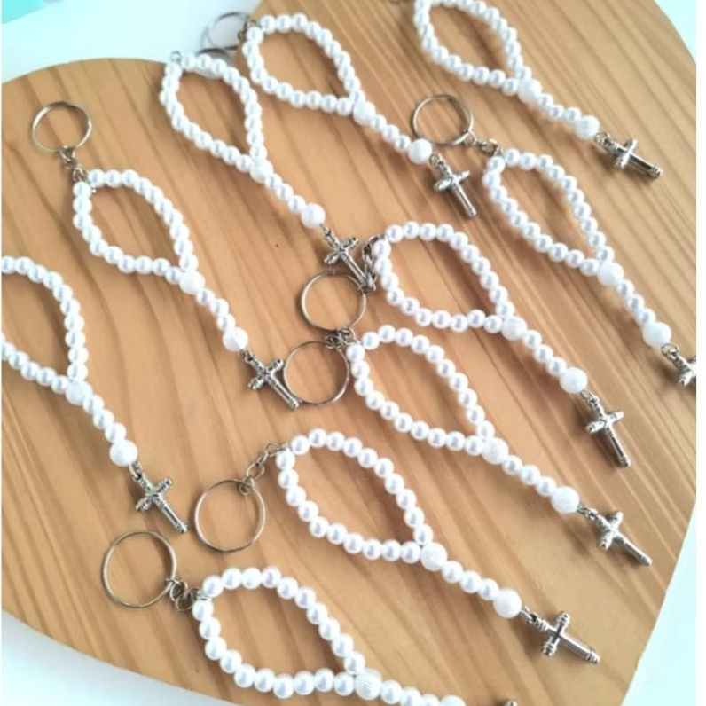 kit Mini Terço Personalizado Para Lembrancinha Batizado/Primeira Comunhão/Casamento/atacado