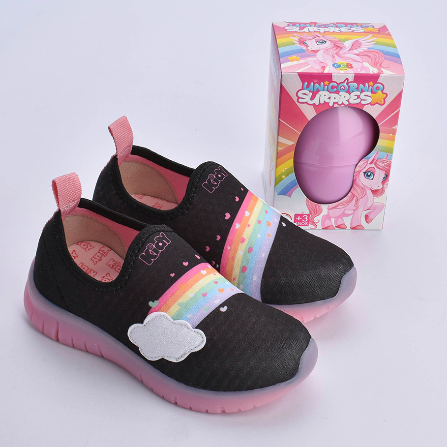 Tênis Infantil Menina Kidy Ultra Flex Ovo Surpresa Unicórnio Calce Fácil Confortável Anatômico em Oferta na Shopee