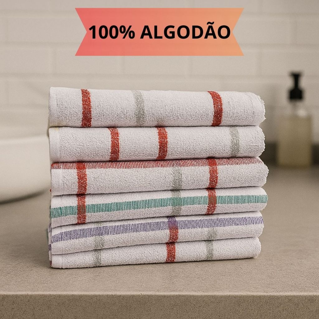 Kit Pano de Copa Atoalhado Xadrez Felpudo 100% Algodão Cozinha e Limpeza em Oferta na Shopee