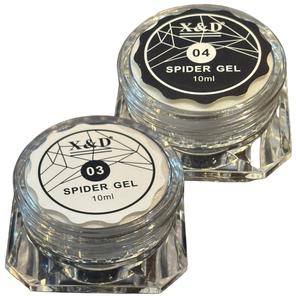 02 Spider Gel Teia De Aranha Preto/branco X&d 10ml.