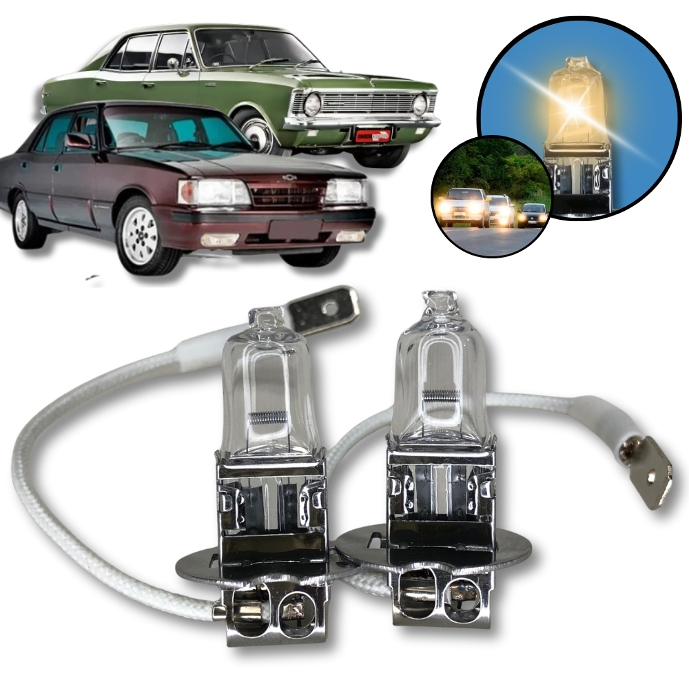 Par Lâmpada Original H3 Farol Milha Gm Chevrolet Opala Todos