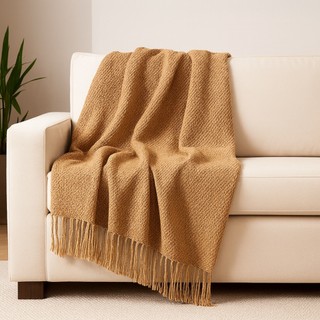 Manta Sofá 2,10x1,20 Algodão Artesanal – Ideal para Decoração de Sala, Cama ou Poltrona