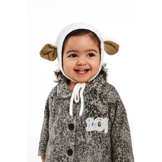 Touca de Tricô Infantil com Orelhinhas – Modelo Ovelhinha 🐑✨ em Oferta na Shopee