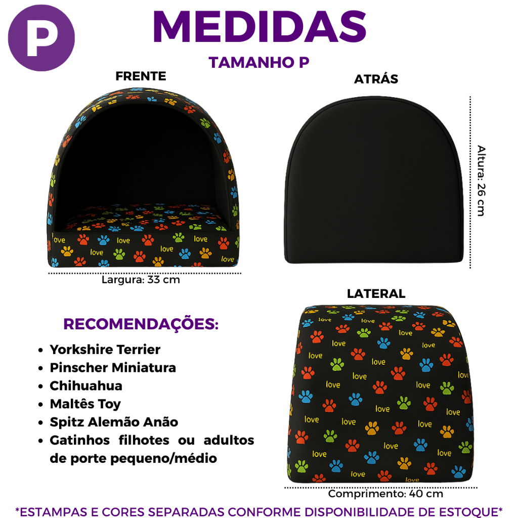 Kit 1-4 Caminha Casinha Pet Toca Iglu Cachorro e Gato Estampas Variadas