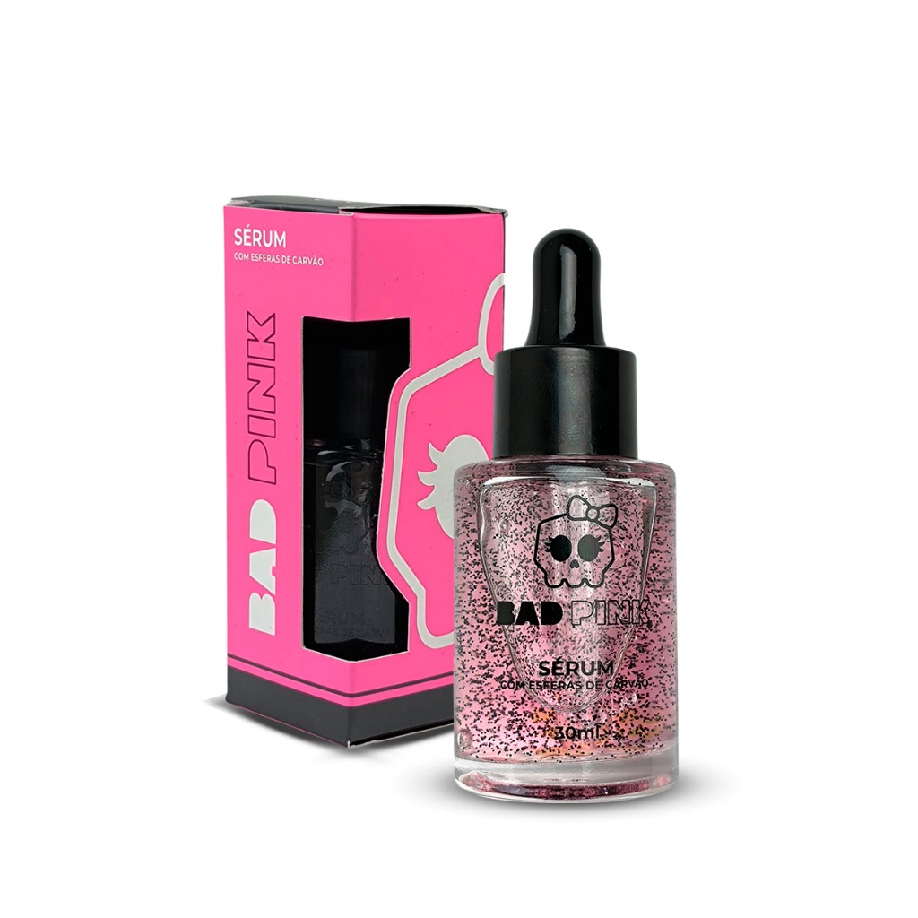 Sérum Facial Bad Pink 30ml Com Esferas de Carvão E Pantenol