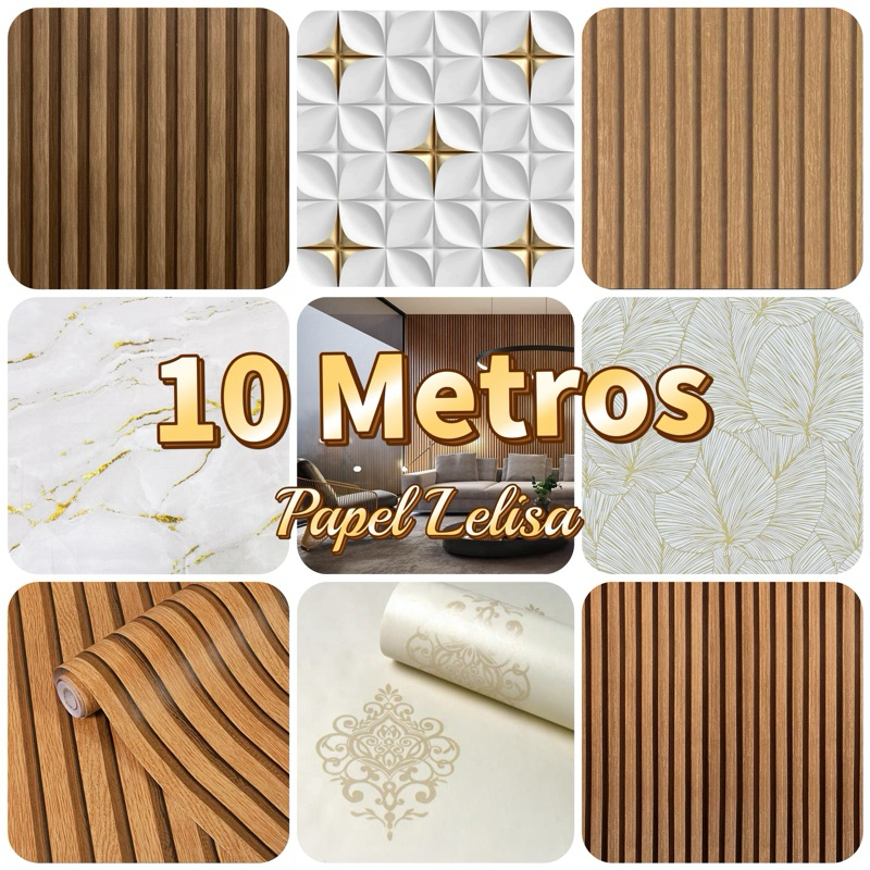 Papel de Parede 10 METROS x 45CM Adesivo Autocolante para Sala, Quarto