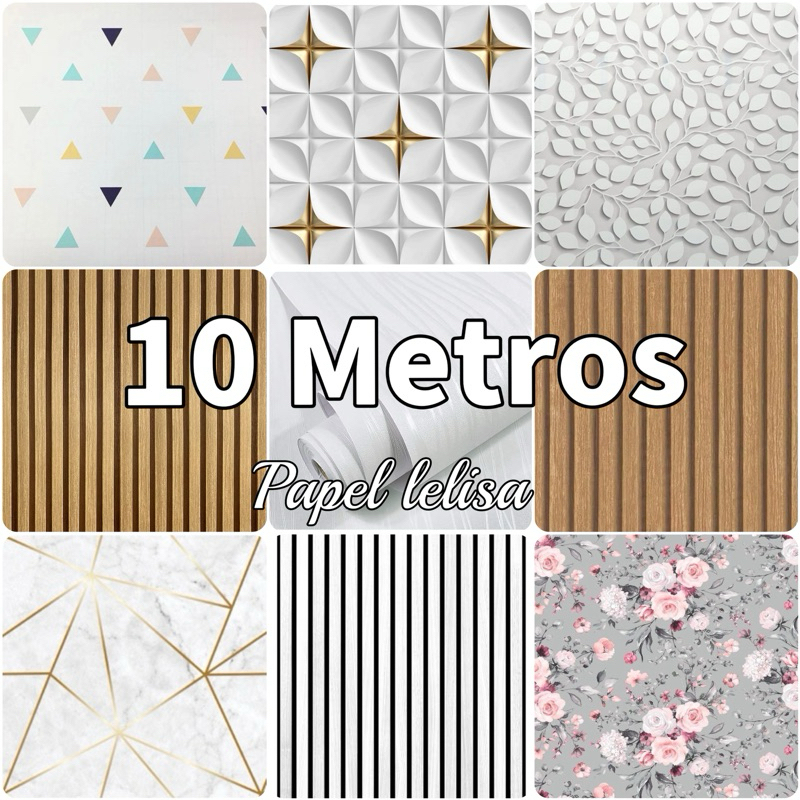 Papel de Parede 3D 10 METROS x 45CM Adesivo Autocolante para Sala, Quarto em Oferta na Shopee
