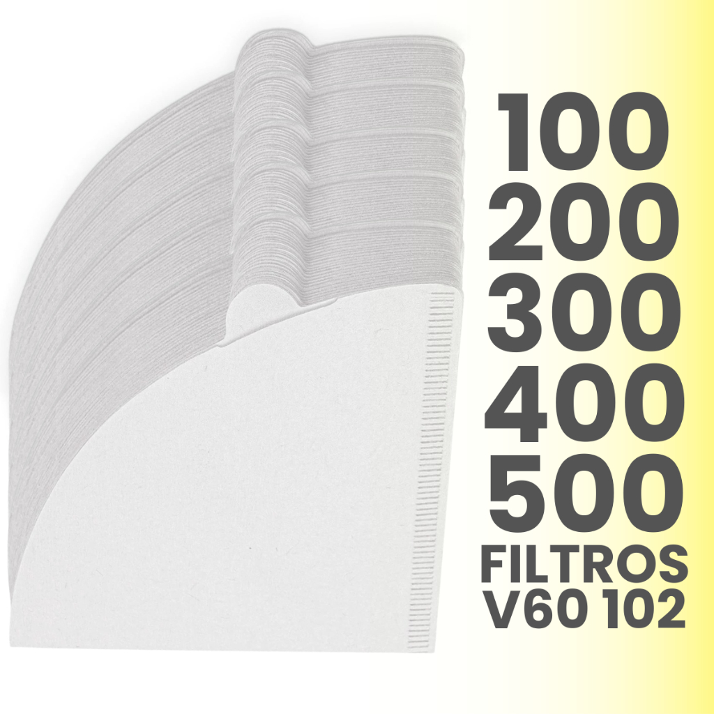 Kit Filtros de Papel Tamanho 102 Tipo Hario V60 Passador de Café - Atacado