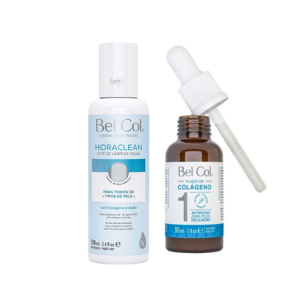 Bel Col Kit Fluido De Colágeno 1 Leite De Limpeza Hidraclean